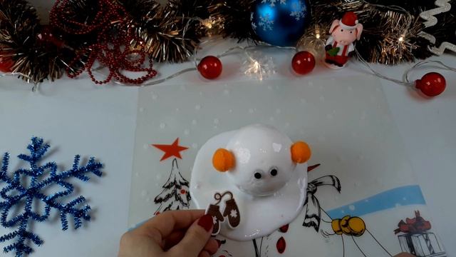 Как Сделать НОВОГОДНИЙ СЛАЙМ СНЕГОВИК из жидкости для линз смотреть онлайн
