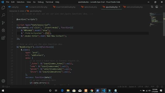 ? Laravel 6 Ajax Crud with No Page Reload ( with Source Code ) Part 4 INSERT DATA смотреть онлайн
