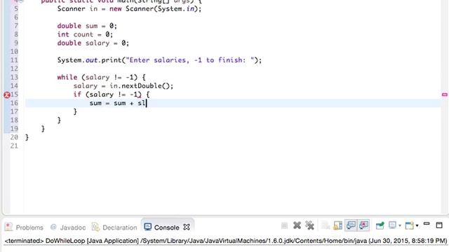 Using a Sentinel to Terminate a Program (Java) смотреть онлайн