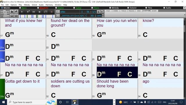 Ohio (in the style of Neil Young) Band-in-a-Box backing track with chords and lyrics смотреть онлайн
