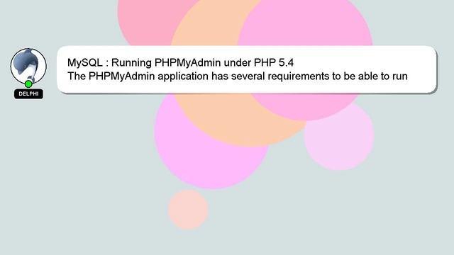 MySQL : Running PHPMyAdmin under PHP 5.4 смотреть онлайн