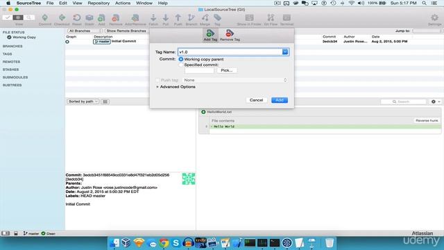 17. Adding a Tag in SourceTree | GitHub Tutorial смотреть онлайн