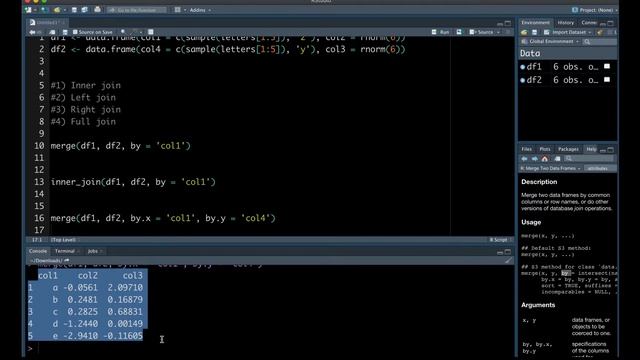R Tutorial Episode 17 - How to join/merge two dataframes in R (using base R and dplyr) смотреть онлайн