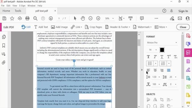 How to align text in pdf document using Adobe Acrobat Pro DC смотреть онлайн