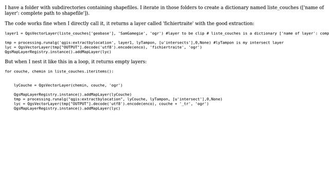 GIS: Empty layers while processing 'extract by location' in Python смотреть онлайн