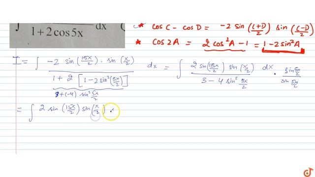 `int(cos8x-cos7x)/(1+2cos5x)dx` смотреть онлайн