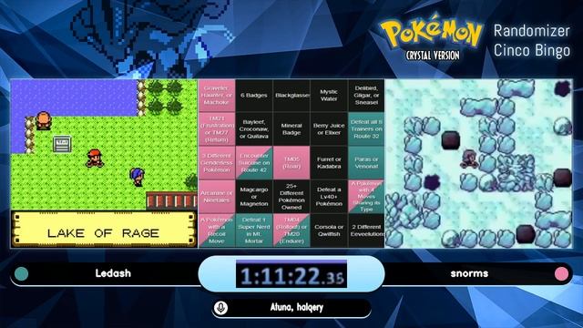 Ledash vs snorms. PKMN Crystal Cinco Bingo Randomizer Tournament 2021 смотреть онлайн