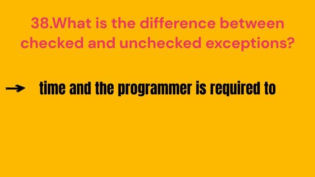 38. What is the difference between checked and unchecked exceptions?/JAVA INTERVIEW PREPARATION смотреть онлайн