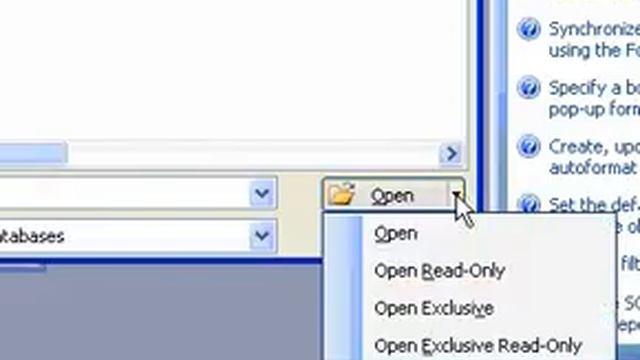 Microsoft Office Access 2003 Open an Access database смотреть онлайн