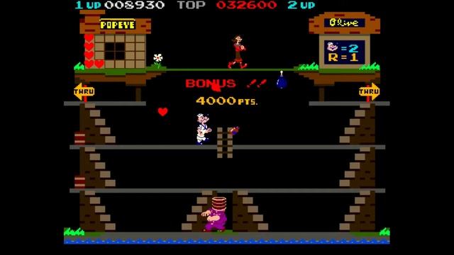 Popeye 1982 - Arcade Game. No commentary. смотреть онлайн