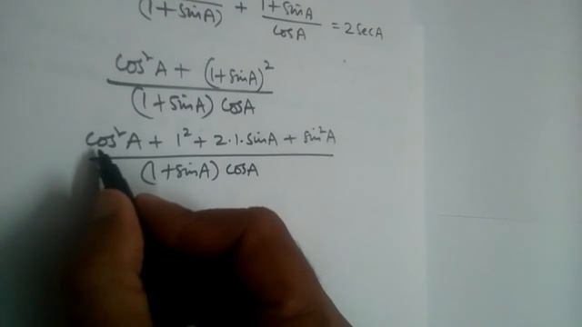 Prove that cosA/(1+sinA) + (1+sinA)/cosA = 2secA смотреть онлайн