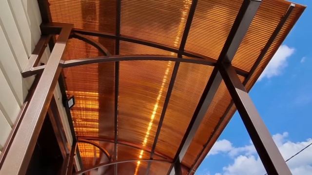 Навес из поликарбоната над крыльцом в Ишеевке. смотреть онлайн