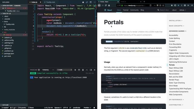 Building a react tooltip library - Rendering tooltip with Portals - 6 of 12 смотреть онлайн