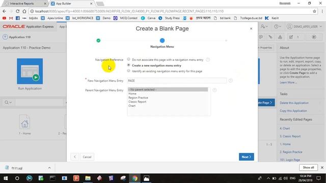 Page create & Delete in oracle apex application смотреть онлайн