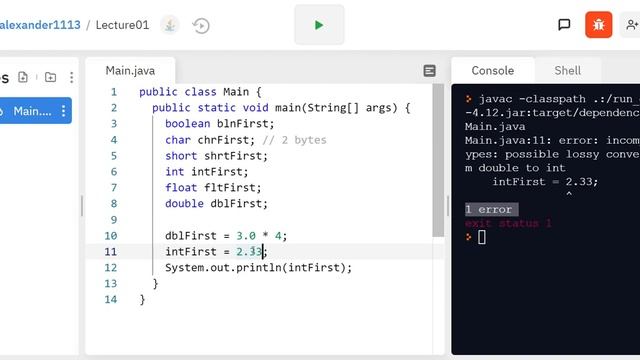 Object Oriented Programming using Java - Data Types смотреть онлайн