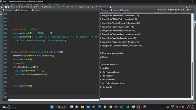 Music Player Using Core Java Concepts смотреть онлайн