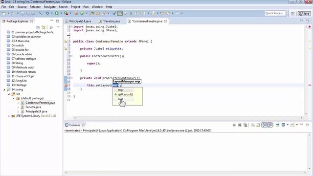 Java avec eclipse - video12 - Application graphique avec swing смотреть онлайн