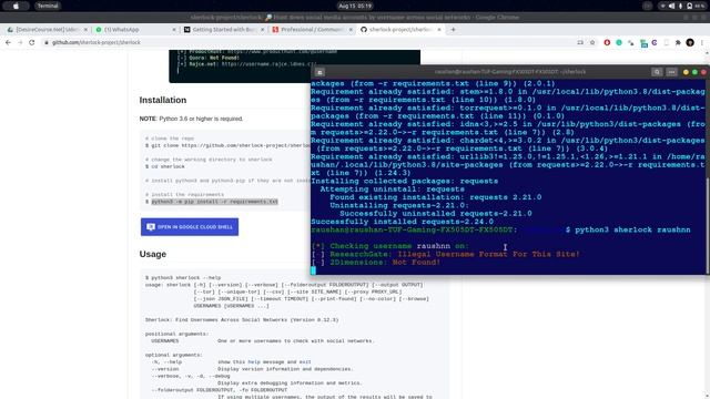 Find social media account using Sherlock in linux | OSINT by username смотреть онлайн