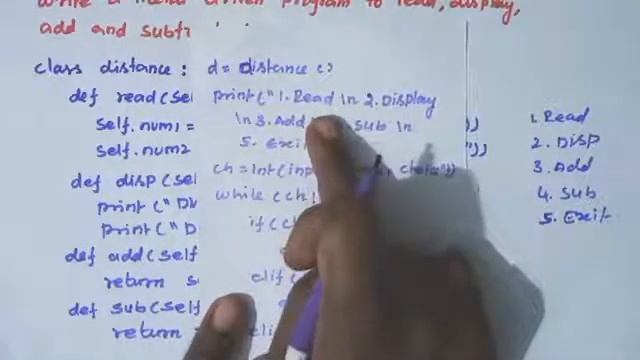write a menu driven python program to read, display,add and subtract the two distances/+2 python смотреть онлайн
