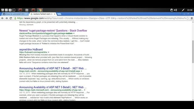 dnu restore error dnvm upgrade root element missing nuget.config смотреть онлайн