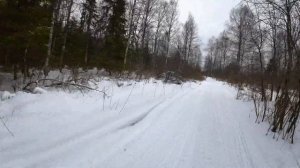 Катим на велике по зимнику на озеро Сомино