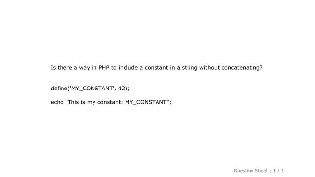 PHP : Include constant in string without concatenating смотреть онлайн