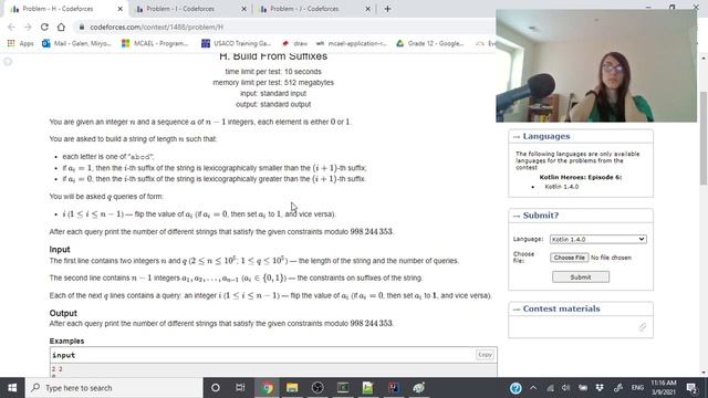 Codeforces Kotlin Heroes 6 Screencast (14th, with facecam) + Solutions (A-G) смотреть онлайн