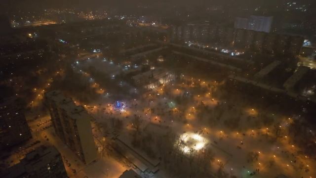 Новый Год с коптера. Москва 2022. Фейрверки. смотреть онлайн