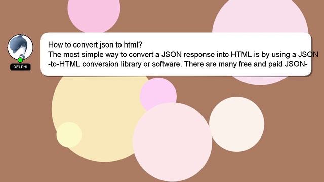 How to convert json to html? смотреть онлайн
