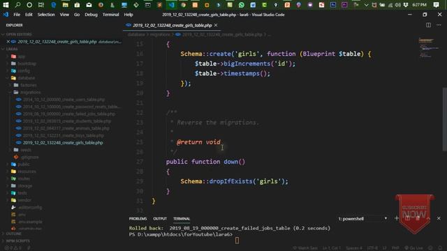 Laravel 6 Tutorial Part 13 : How to Rolling back Migration in Laravel | Hindi Urdu смотреть онлайн