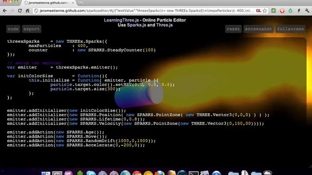 Learning Three.js: particle editor with sparks.js смотреть онлайн