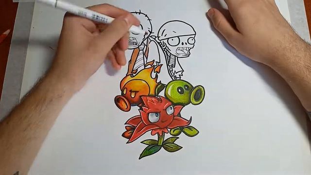 Sketch- Plants vs. Zombie (Эскиз- Растения против Зомби) смотреть онлайн