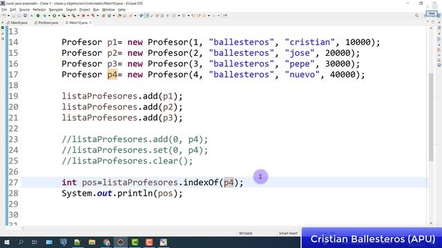 List ArrayList de Objetos en JAVA metodos add insertar set clear indexOf lastIndexOf remove смотреть онлайн