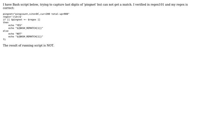 Unix & Linux: Can't capture regex group? смотреть онлайн