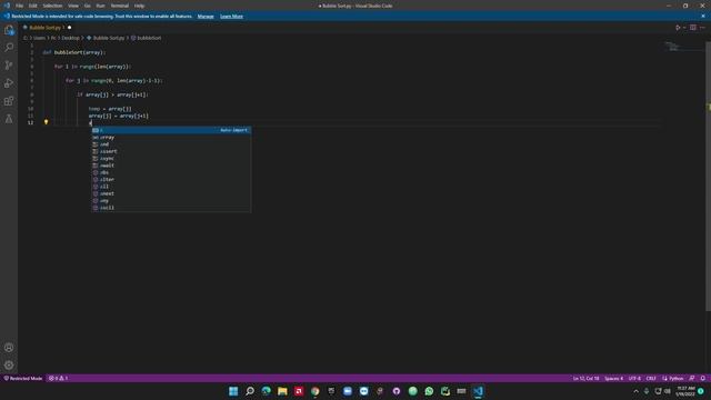 Bubble Sort in Python (Code + Code Explanation) смотреть онлайн