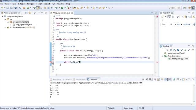 Java Tutorials for beginner, regular expression in java, regex program how to find matched pattern смотреть онлайн