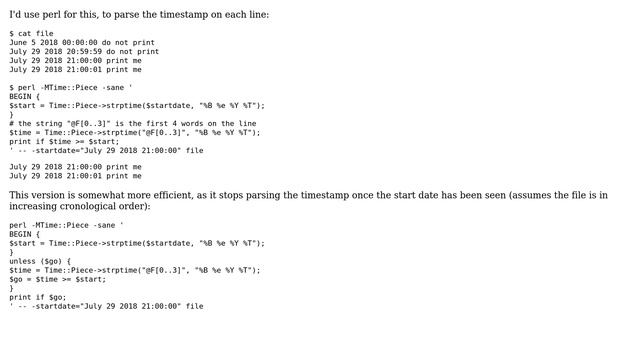 Unix & Linux: grep a log file starting from specific time to the end of file (4 Solutions!!) смотреть онлайн