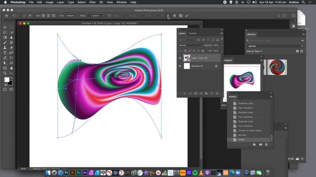 Photoshop : gradient rotation / duplication / spiral scroll designs tutorial смотреть онлайн