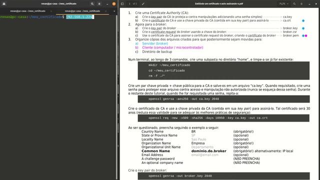 Criando e Assinando Certificados - Mosquitto & TLS-PKI смотреть онлайн