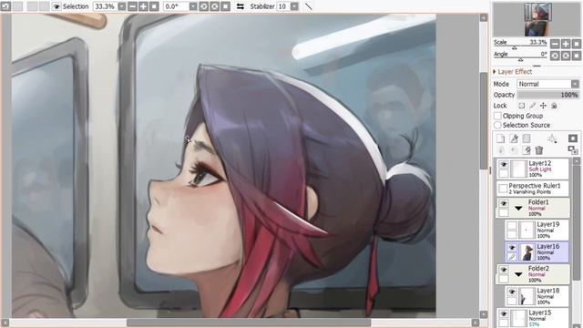 Speedpaint (Paint Tool SAI) Train
