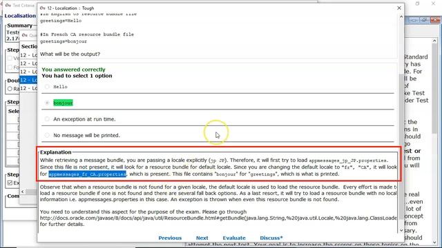 Using the default locale resource bundle, as requested one not present.(enthuware.ocpjp.v8.2.1152) смотреть онлайн