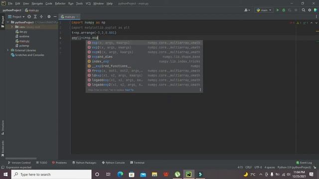 how to plot an exponential function in python | plotting exponential function in pycharm смотреть онлайн