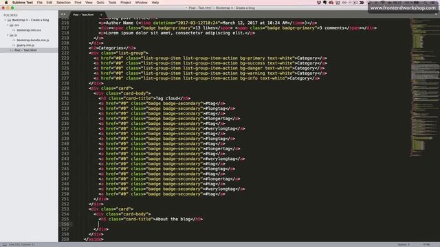 Bootstrap 4: Create a blog – About the blog смотреть онлайн