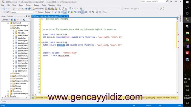 136-) SQL Server 2016 Dynamic Data Masking - Alter İle Kolunun Maske Formatını Güncelleme смотреть онлайн