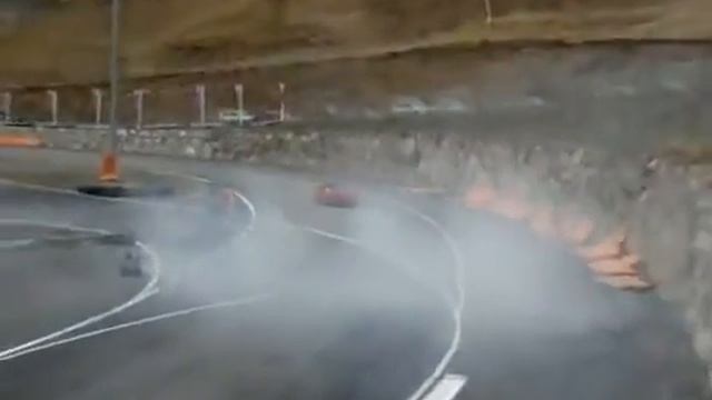 burning wheels from drifting and donuts Ferrari 430 Spyder