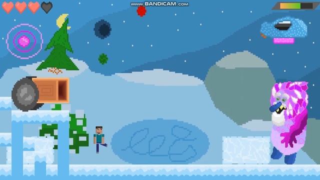 Майнкрафт: битва с боссом-Снежным человеком, 5-й уровень // Clickteam Fusion 2.5