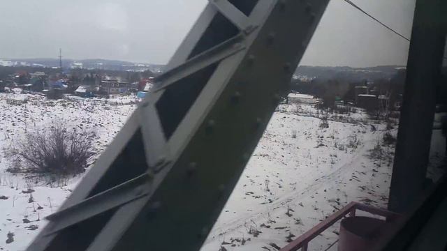 о.п. Красная горка - рзд. Абагуровский (ЖД-мост через р. Кондома), из окна ЭД4М-0108 смотреть онлайн