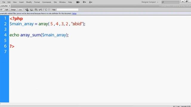 array_sum array function in php смотреть онлайн