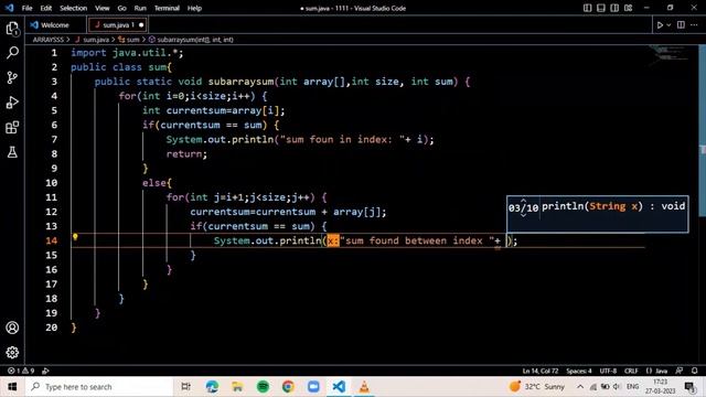 Finding the subarray for a given sum | java arrays | java programming #32 смотреть онлайн