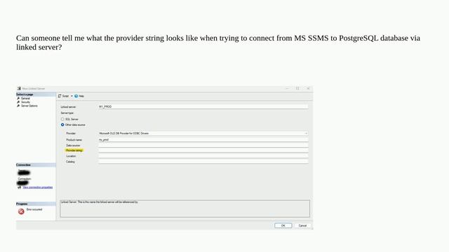 Dba: How to connect from MS SSMS to PostgreSQL database? смотреть онлайн